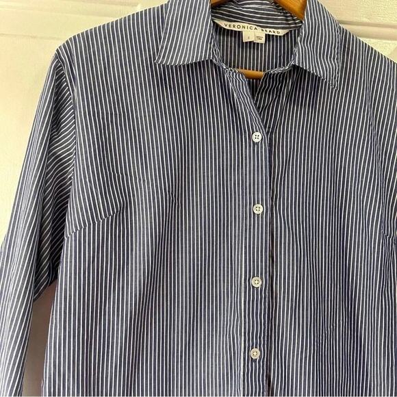 Veronica Beard Blue Striped Blouse - Picture 8 of 11